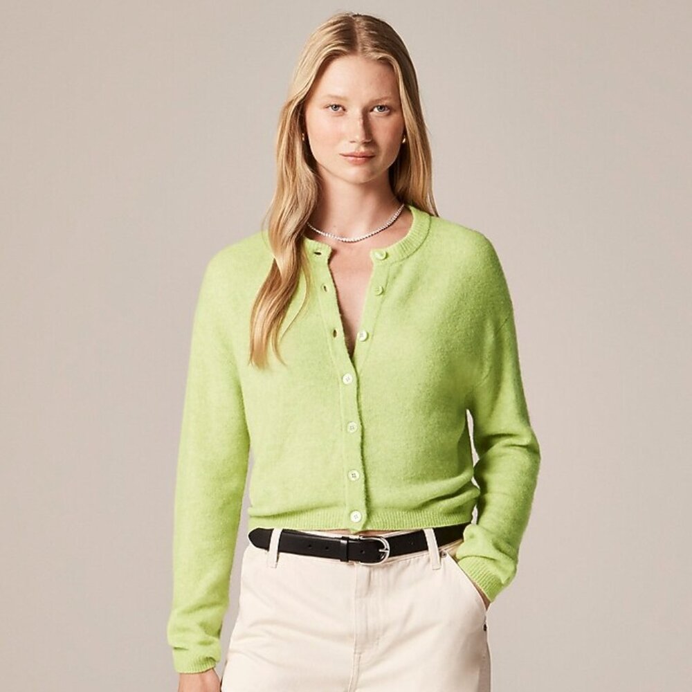 NWT J.Crew Supersoft Bubble-Hem Cardigan"